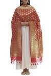 Buy Samyukta Singhania Red Raw Silk Banarasi Dupatta at Aza Fashions Buy_Samyukta Singhania_Red Raw Silk Banarasi Dupatta_at_Aza_Fashions