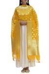 Buy_Samyukta Singhania_Yellow Raw Silk Banarasi Dupatta_at_Aza_Fashions
