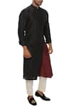 Smriti by Anju Agarwal_Black Bamber Silk Layered Kurta Set_Online_at_Aza_Fashions