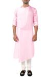 Buy_Smriti by Anju Agarwal_Pink Asymmetric Kurta Set_at_Aza_Fashions