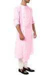 Smriti by Anju Agarwal_Pink Asymmetric Kurta Set_Online_at_Aza_Fashions
