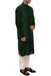 Smriti by Anju Agarwal_Green Bambar Silk Bundi Kurta Set_Online_at_Aza_Fashions