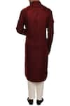 Shop_Smriti By Anju Agarwal_Maroon Cotton Silk Embroidered Kurta Set_at_Aza_Fashions