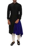 Buy_Smriti by Anju Agarwal_Black Bamber Silk Layered Kurta Set _at_Aza_Fashions