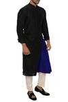Smriti by Anju Agarwal_Black Bamber Silk Layered Kurta Set _Online_at_Aza_Fashions
