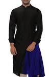 Buy_Smriti by Anju Agarwal_Black Bamber Silk Layered Kurta Set _Online_at_Aza_Fashions