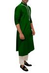 Smriti by Anju Agarwal_Green Cotton Silk Kurta Set_Online_at_Aza_Fashions