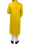 Shop_Smriti By Anju Agarwal_Yellow Cotton Silk Kurta Set _at_Aza_Fashions