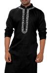 Buy_Smriti by Anju Agarwal_Black Cotton Silk Kurta Set_Online_at_Aza_Fashions