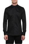 Shop_Lacquer Embassy_Black Cotton Shirt_at_Aza_Fashions