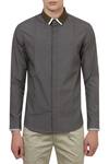 Shop_Lacquer Embassy_Grey Cotton Shirt_at_Aza_Fashions