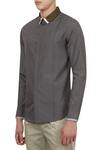 Shop_Lacquer Embassy_Grey Cotton Shirt_Online_at_Aza_Fashions