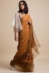 Buy_Kanelle_Yellow Handloom Linen Embroidered Saree_Online_at_Aza_Fashions