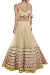 Shop_Abhinav Mishra_Peach Raw Silk Embroidered Lehenga Set_at_Aza_Fashions