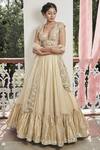 Buy Abhinav Mishra Beige Raw Silk Chanderi Lehenga Set at Aza Fashions Buy_Abhinav Mishra_Beige Raw Silk Chanderi Lehenga Set_at_Aza_Fashions