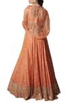 Shop_Abhinav Mishra_Orange Raw Silk Embroidered Lehenga Set_at_Aza_Fashions