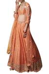 Abhinav Mishra_Orange Raw Silk Embroidered Lehenga Set_Online_at_Aza_Fashions