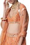 Buy_Abhinav Mishra_Orange Raw Silk Embroidered Lehenga Set_Online_at_Aza_Fashions