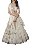 Shop_Abhinav Mishra_Off White Raw Silk U Neckline Chanderi Lehenga Set _at_Aza_Fashions