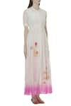 Manasi Sengupta_Pink Silk Maslin Band Collar Embroidered Long Tunic  _Online_at_Aza_Fashions