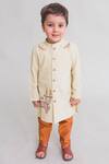 Buy_Tiber Taber_Beige Cotton Kurta With Pants _at_Aza_Fashions