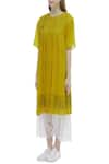 Buy_Urvashi Kaur_Yellow Organic Cotton Round Printed Tunic _Online_at_Aza_Fashions