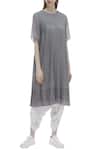 Buy_Urvashi Kaur_Grey Organic Cotton Round Printed Tunic _at_Aza_Fashions