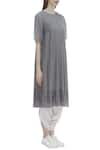 Urvashi Kaur_Grey Organic Cotton Round Printed Tunic _Online_at_Aza_Fashions