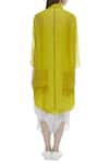 Shop_Urvashi Kaur_Yellow Organic Cotton Spread Collar Shirt Tunic _at_Aza_Fashions