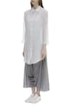 Urvashi Kaur_Off White Organic Cotton Spread Collar Shirt Tunic _Online_at_Aza_Fashions