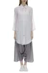 Buy_Urvashi Kaur_Off White Organic Cotton Spread Collar Shirt Tunic _Online_at_Aza_Fashions