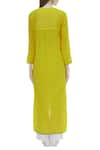 Shop_Urvashi Kaur_Yellow Organic Cotton Round High Low Kurta _at_Aza_Fashions