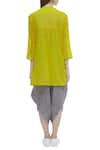 Shop_Urvashi Kaur_Yellow Organic Cotton Round Tunic  _at_Aza_Fashions