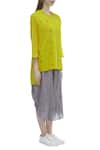 Urvashi Kaur_Yellow Organic Cotton Round Tunic  _Online_at_Aza_Fashions