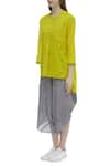 Buy_Urvashi Kaur_Yellow Organic Cotton Round Tunic  _Online_at_Aza_Fashions