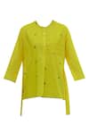 Shop_Urvashi Kaur_Yellow Organic Cotton Round Tunic  _Online_at_Aza_Fashions