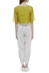 Shop_Urvashi Kaur_Yellow Organic Cotton Round Crop Top  _at_Aza_Fashions