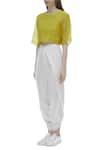 Buy_Urvashi Kaur_Yellow Organic Cotton Round Crop Top  _Online_at_Aza_Fashions