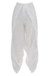 Shop_Urvashi Kaur_Off White Organic Cotton Draped Pants  _at_Aza_Fashions