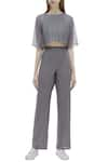 Buy_Urvashi Kaur_Grey Organic Cotton Pants  _at_Aza_Fashions