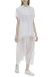 Buy_Urvashi Kaur_Off White Organic Cotton Draped Pants  _at_Aza_Fashions