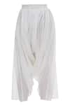 Urvashi Kaur_Off White Organic Cotton Draped Pants  _Online_at_Aza_Fashions