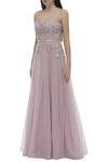 Buy Vineti Bolaki Purple Tulle Hand Embroidered Gown Online at Aza Fashions Buy_Vineti Bolaki_Purple Tulle Hand Embroidered Gown_Online_at_Aza_Fashions