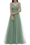 Buy_Vineti Bolaki_Green Tulle Pleated Gown_at_Aza_Fashions
