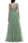Shop_Vineti Bolaki_Green Tulle Pleated Gown_at_Aza_Fashions
