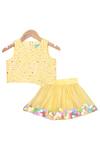 Buy_Free Sparrow_Yellow Chanderi Skirt Set _at_Aza_Fashions