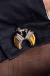 Cosa Nostraa_Gold Metal Antique Lion Dual Claw Cufflinks _Online_at_Aza_Fashions