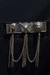 Shop_Cosa Nostraa_Gold Metal Maharaja Brooch With Chain Tassels_at_Aza_Fashions