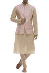 Buy_Vikram Phadnis_Pink Kurta Embellished Nehru Jacket Set_at_Aza_Fashions