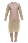 Shop_Vikram Phadnis_Pink Kurta Embellished Nehru Jacket Set_Online_at_Aza_Fashions